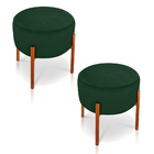 Puff Banqueta Decorativo Industrial Cobre Kit 2 Iron Suede D0