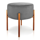 Puff Banqueta Decorativo Industrial Cobre Kit 4 Iron Suede D0