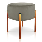 Puff Banqueta Decorativo Industrial Cobre Kit 4 Iron Suede D0