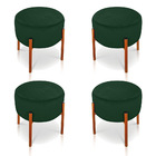 Puff Banqueta Decorativo Industrial Cobre Kit 4 Iron Suede D0