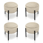 Puff Banqueta Decorativo Industrial Preto Kit 4 Iron Suede D0