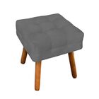 Puff Banqueta Decorativo Pé Palito De Madeira Elisa Suede Gra