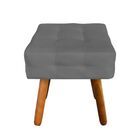 Puff Banqueta Decorativo Pé Palito De Madeira Elisa Suede Gra