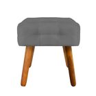 Puff Banqueta Decorativo Pé Palito De Madeira Elisa Suede Gra