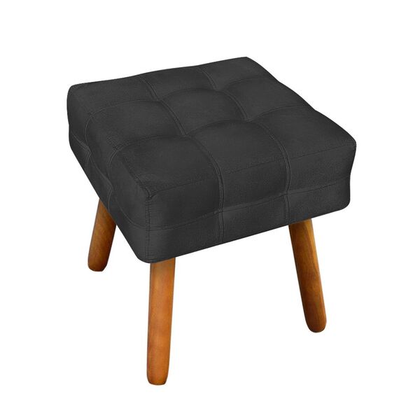 Puff Banqueta Decorativo Pé Palito De Madeira Elisa Suede Pre