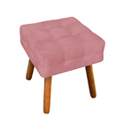 Puff Banqueta Decorativo Pé Palito De Madeira Elisa Suede Ros
