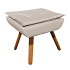 Puff Banqueta Decorativo Pé Palito Kit 2 Opala Corino - Bege