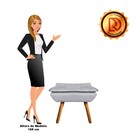 Puff Banqueta Decorativo Pé Palito Kit 2 Opala Corino - Cinza