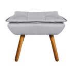 Puff Banqueta Decorativo Pé Palito Kit 2 Opala Corino - Cinza