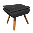 Puff Banqueta Decorativo Pé Palito Kit 2 Opala Corino - Preto