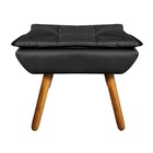 Puff Banqueta Decorativo Pé Palito Kit 2 Opala Corino - Preto