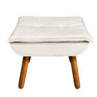 Puff Banqueta Decorativo Pé Palito Kit 2 Opala Veludo Bege D0