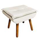 Puff Banqueta Decorativo Pé Palito Kit 2 Opala Veludo Bege D0