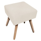 Puff Banqueta Decorativo Pé Palito Natural Ibiza Linho Bege D