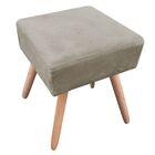 Puff Banqueta Decorativo Pé Palito Natural Ibiza Suede D03 -