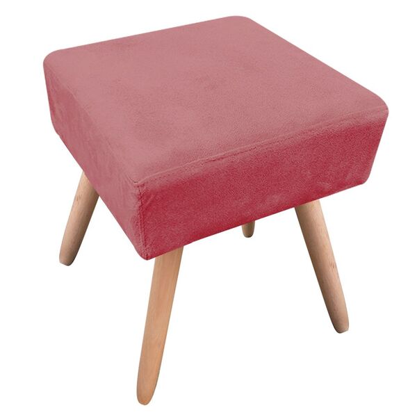 Puff Banqueta Decorativo Pé Palito Natural Ibiza Suede D03 -