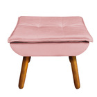Puff Banqueta Decorativo Pé Palito Opala Veludo Rosê D03 - D'