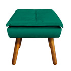 Puff Banqueta Decorativo Pé Palito Opala Veludo Verde Esmeral