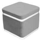 Puff Banqueta Decorativo Square Branco Veludo Cinza