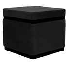 Puff Banqueta Decorativo Square Preto Veludo Preto