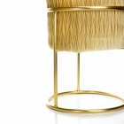 Puff Banqueta Decorativo Sueli Redondo Veludo Bege  Base Metá