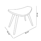 Puff Banqueta Drop Linho Bege Pés Palito Castanho - D'rossi