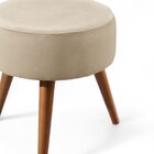 Puff Banqueta Em Madeira Maciça Lippe Bege Claro