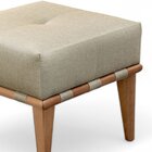 Puff Banqueta Em Madeira Maciça Noé Luxo Bege