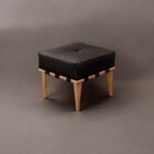 Puff Banqueta Em Madeira Maciça Noé Luxo Preto