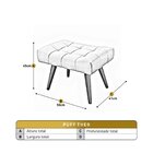 Puff Banqueta Em Madeira Maciça Theo Azul