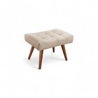 Puff Banqueta Em Madeira Maciça Theo Bege Claro