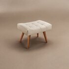 Puff Banqueta Em Madeira Maciça Theo Bege Claro