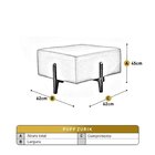 Puff Banqueta Em Madeira Maciça Zurik Luxo Bege Claro