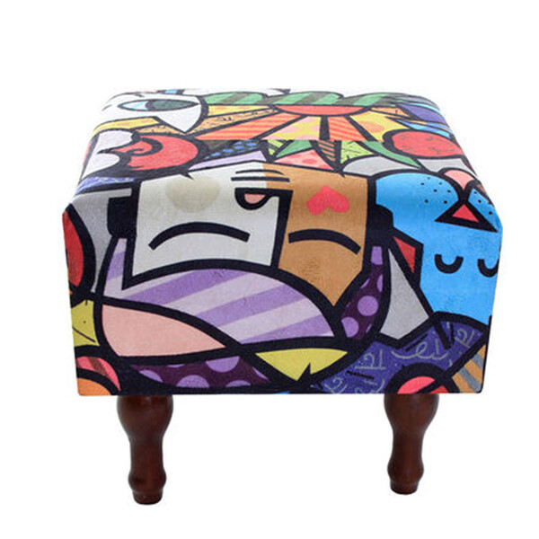 Puff Banqueta Espuma 40cm Decorativo Quadrado Pés Madeira Bf