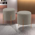 Puff Banqueta Estofado 48x40cm Luxo Odim Cappuccino