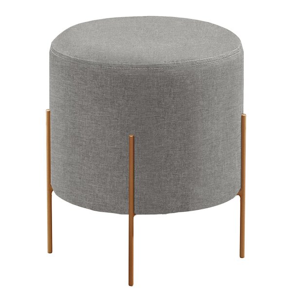 Puff Banqueta Estofado 48x40cm Luxo Odim Cinza