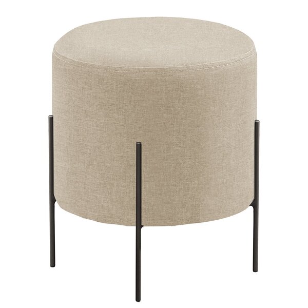 Puff Banqueta Estofado 48x48cm Luxo Odim Bege Claro