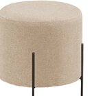 Puff Banqueta Estofado 48x48cm Luxo Odim Bege Claro