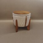 Puff Banqueta Fênix Baú Mesa Design Moderno Bege