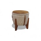 Puff Banqueta Fênix Baú Mesa Design Moderno Bege