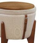 Puff Banqueta Fênix Baú Mesa Design Moderno Bege Claro