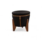 Puff Banqueta Fênix Baú Mesa Design Moderno Preto