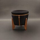 Puff Banqueta Fênix Baú Mesa Design Moderno Preto