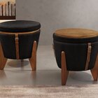 Puff Banqueta Fênix Baú Mesa Design Moderno Preto