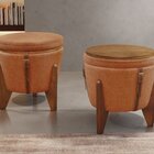 Puff Banqueta Fênix Baú Mesa Design Moderno Terracota