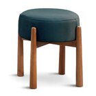Puff Banqueta Lotus Luxo Madeira Maciça Azul