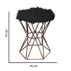 Puff Banqueta Louis Aramado Hexágono Bronze Pelúcia Preto