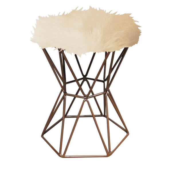 Puff Banqueta Louis Aramado Hexágono Para Penteadeira Sala Qu