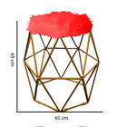 Puff Banqueta Luna Aramado Hexágono Para Penteadeira Sala Qua