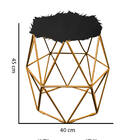 Puff Banqueta Luna Aramado Hexágono Para Penteadeira Sala Qua